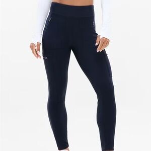 Athleta Headlands Hybrid Cargo Tight Navy Blue Leggings Tall